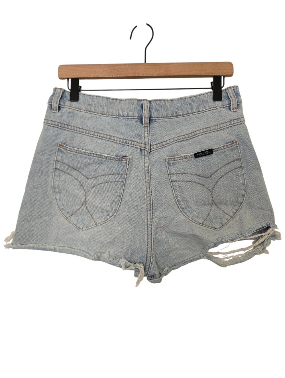 🌟 Rolla's Dusters High Rise Slim Distressed Denim Shorts | Size 30 (AUS 12) - Picture 4 of 6